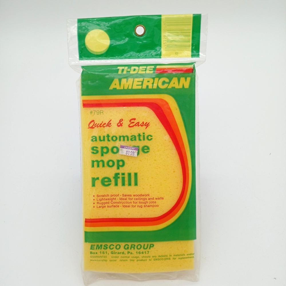 Vintage Universal Sponge Mop Refill 79R TI-DEE American NEW Sealed! Emsco Group